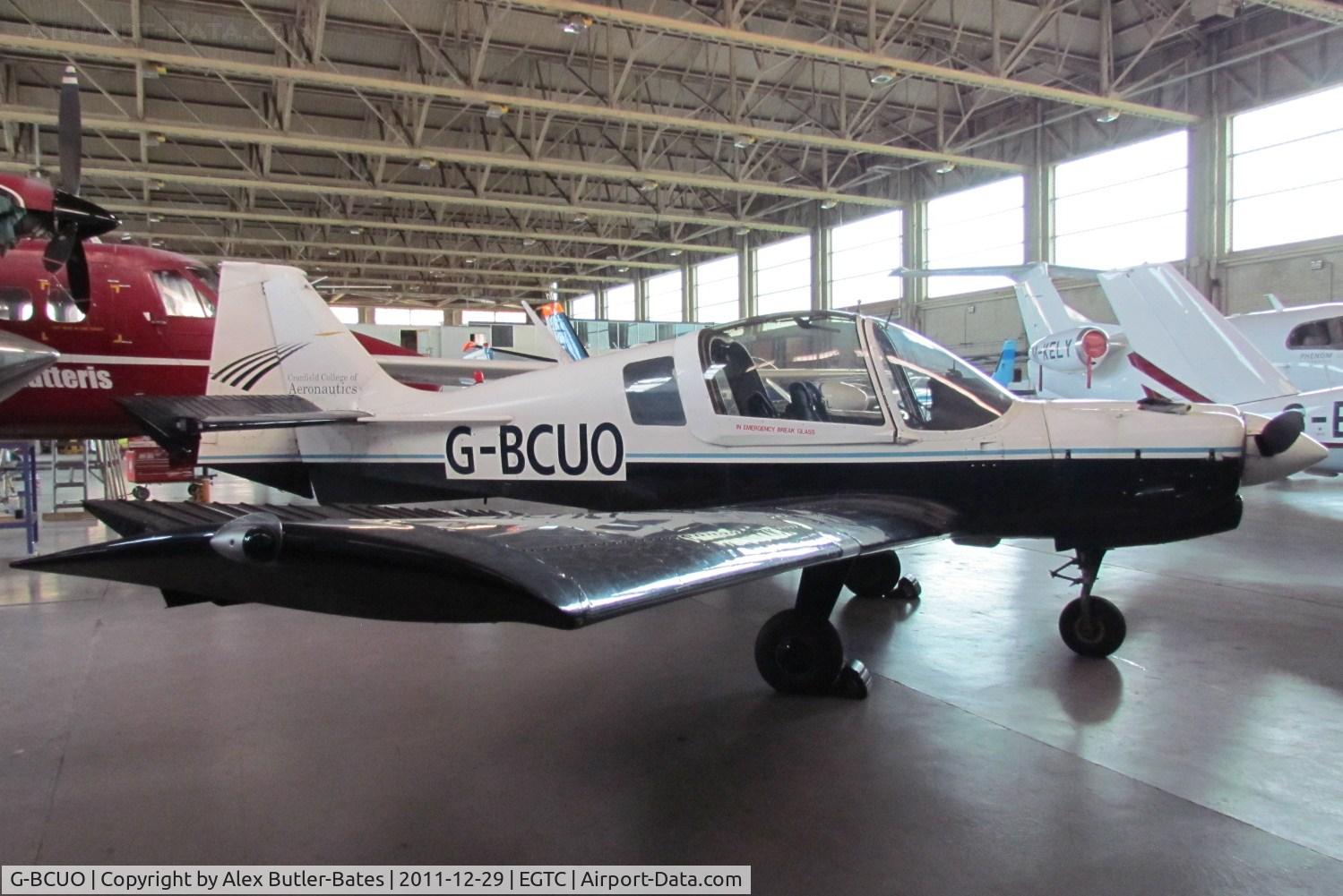 G-BCUO, 1975 Scottish Aviation Bulldog Series 120 Model 122 C/N BH120/371, Hangered at Cranfield