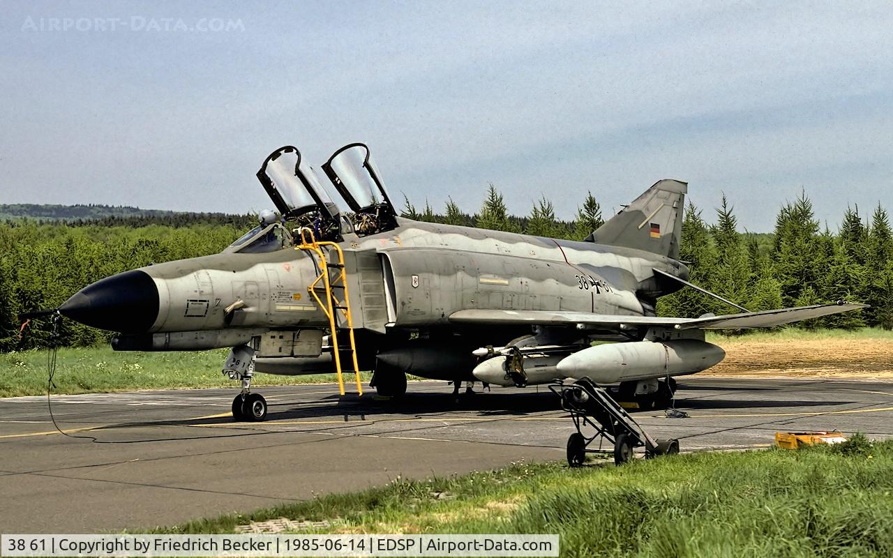 38 61, 1972 McDonnell Douglas F-4F Phantom II C/N 4776, transient at Fliegerhorst Pferdsfeld