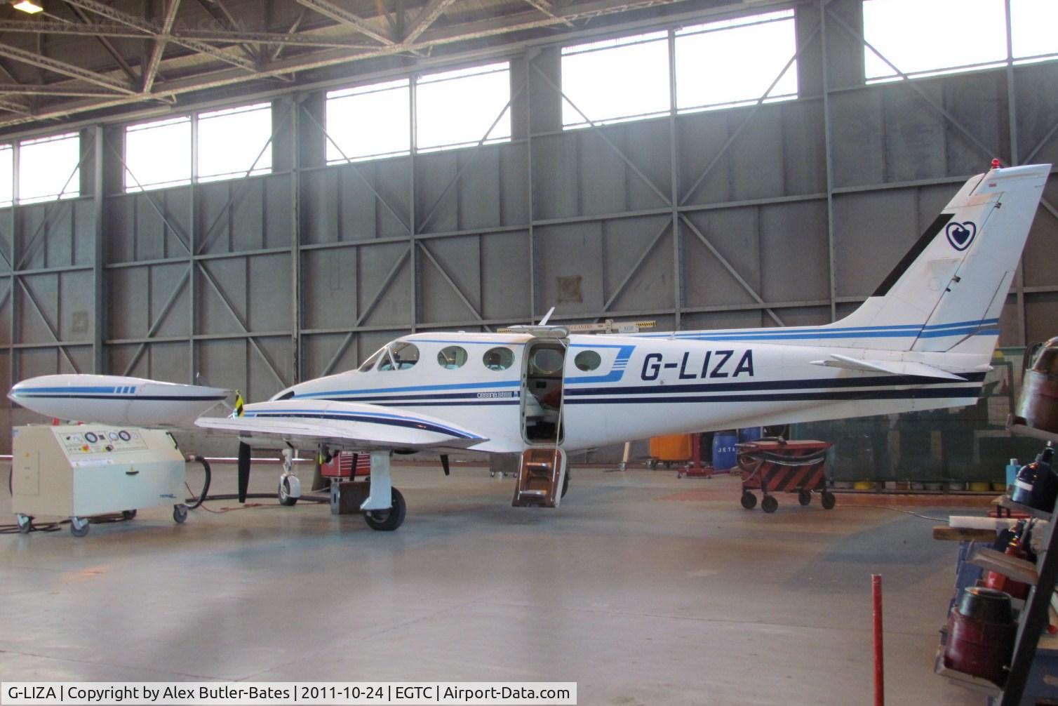 G-LIZA, 1980 Cessna 340A C/N 340A-1021, In the IAE hangar