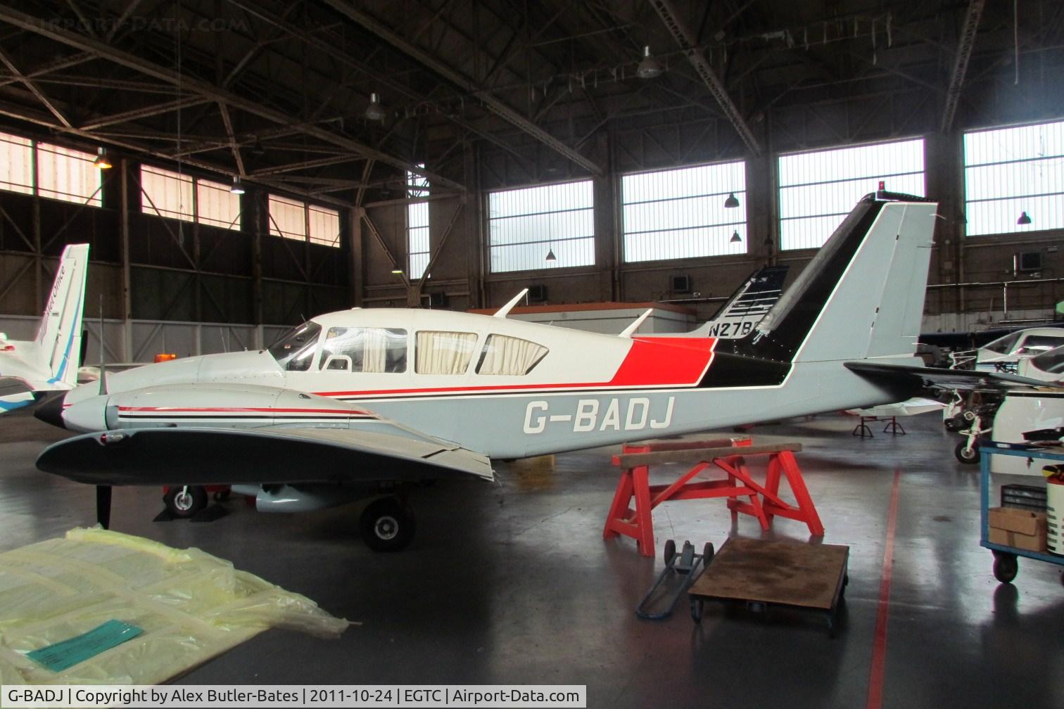 G-BADJ, 1972 Piper PA-E23-250 Aztec C/N 27-4841, Inside the Bonus Aviation Hangar