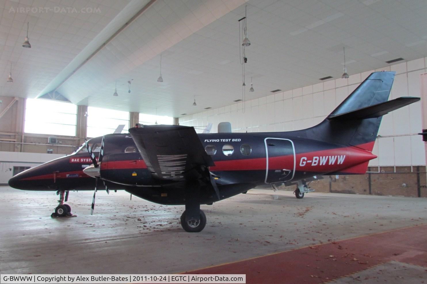 G-BWWW, 1983 British Aerospace BAe-3100 Jetstream 31 C/N 614, Inside another one of the hangers at Cranfield, very surprised to receive permission for this hangar!
