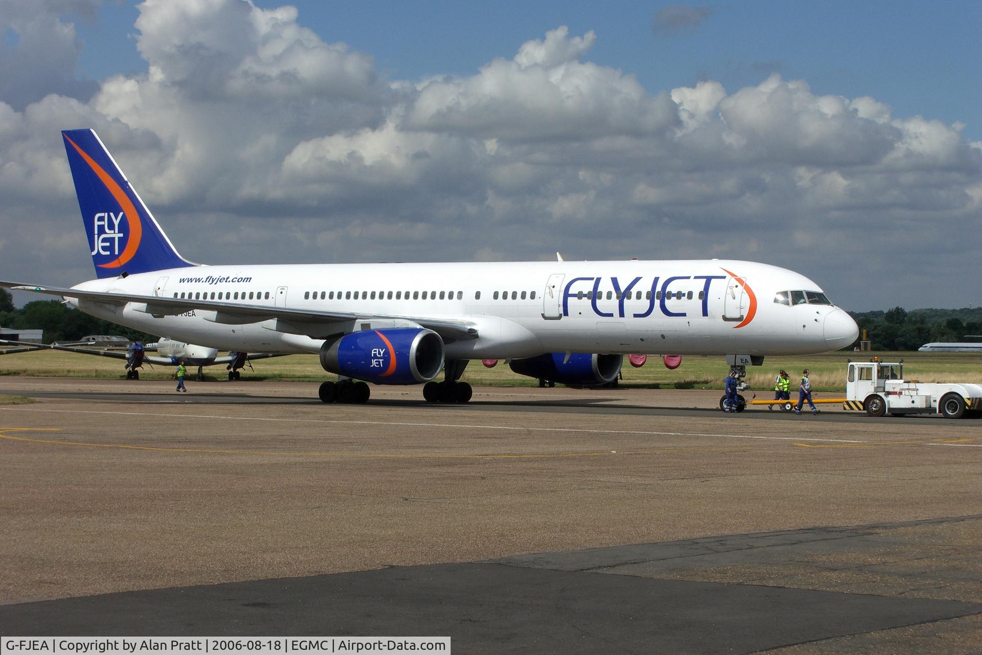 G-FJEA, 1990 Boeing 757-23A C/N 24636, Preparing for departure after visit to paintshop.