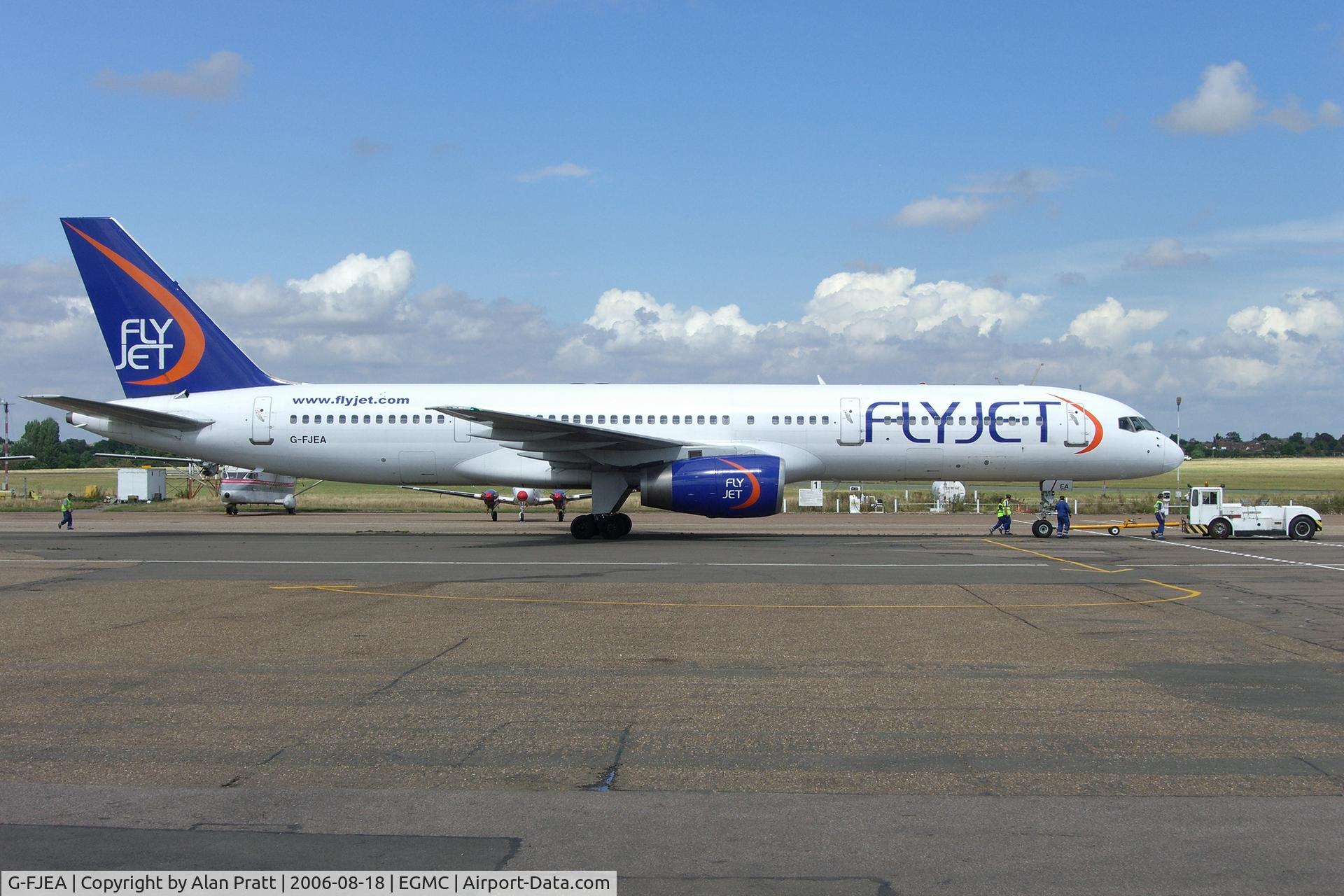 G-FJEA, 1990 Boeing 757-23A C/N 24636, Preparing for departure after visit to paintshop.
