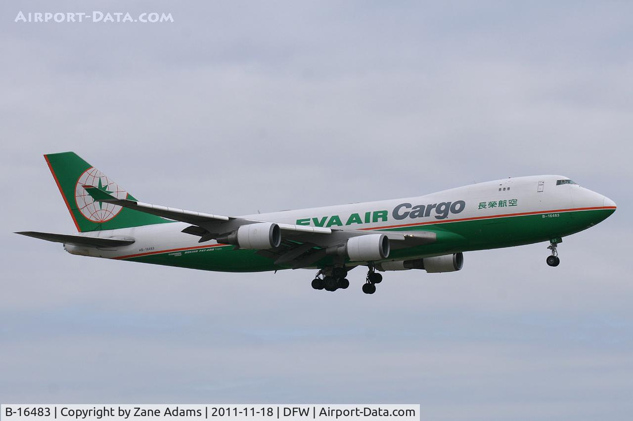 B-16483, 2002 Boeing 747-45EF (SCD) C/N 30609, EVA Cargo landing at DFW Airport