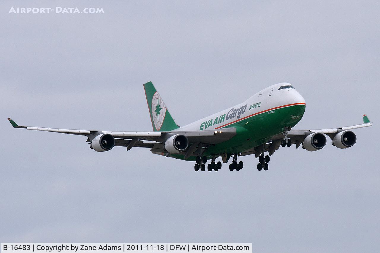 B-16483, 2002 Boeing 747-45EF (SCD) C/N 30609, EVA Cargo landing at DFW Airport