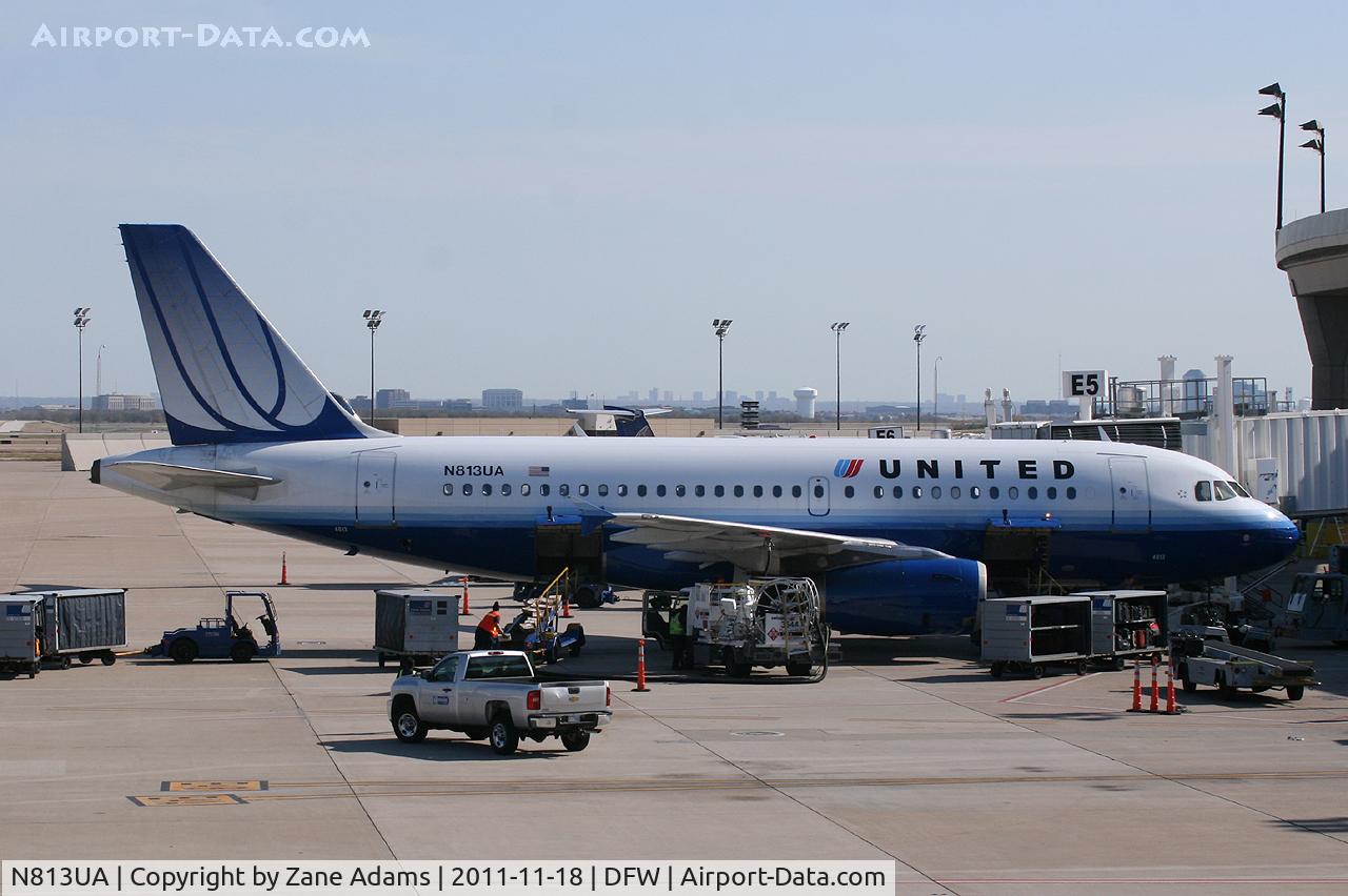 N813UA, 1998 Airbus A319-131 C/N 858, United Airlines at DFW Airport