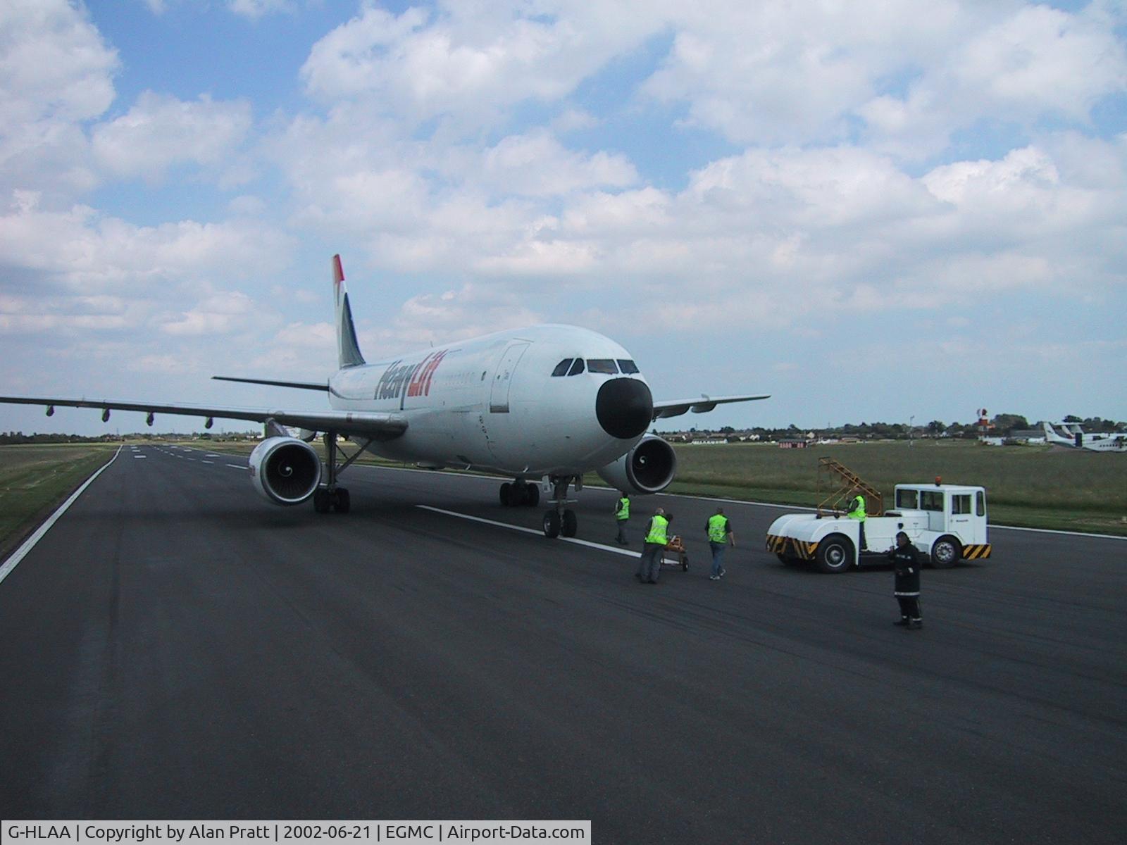 G-HLAA, 1977 Airbus A300B4-203(F) C/N 047, Positioning tug for tow to hangar.