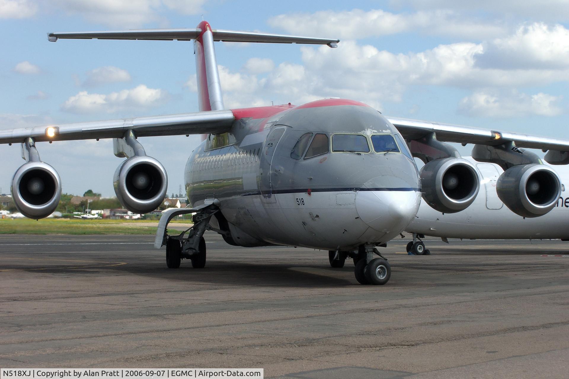 N518XJ, 1998 British Aerospace Avro 146-RJ85A C/N E2337, Arriving on stand for paintshop.