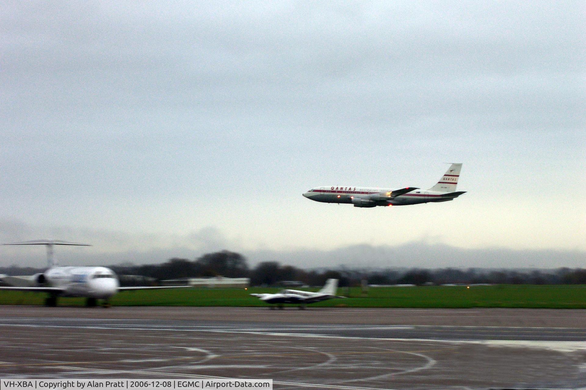 VH-XBA, 1959 Boeing 707-138B C/N 17696, Final departure for destination Australia.