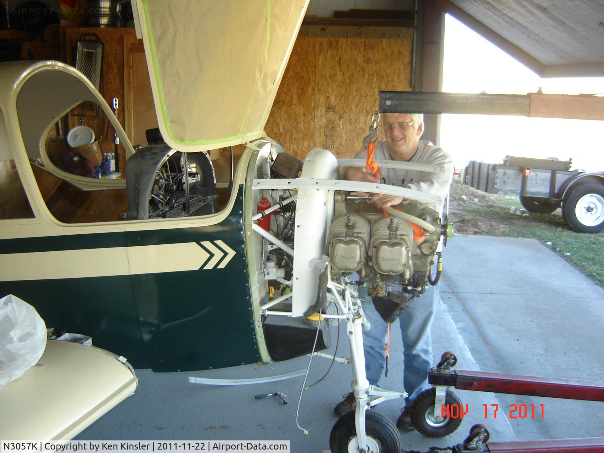 N3057K, 1946 Culver V C/N V-276, Ken working on engine installation