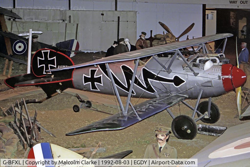 G-BFXL, Albatros D-Va Replica C/N 0034, Albatros replica at the Fleet Air Arm Museum, Yeovilton, August 1992.