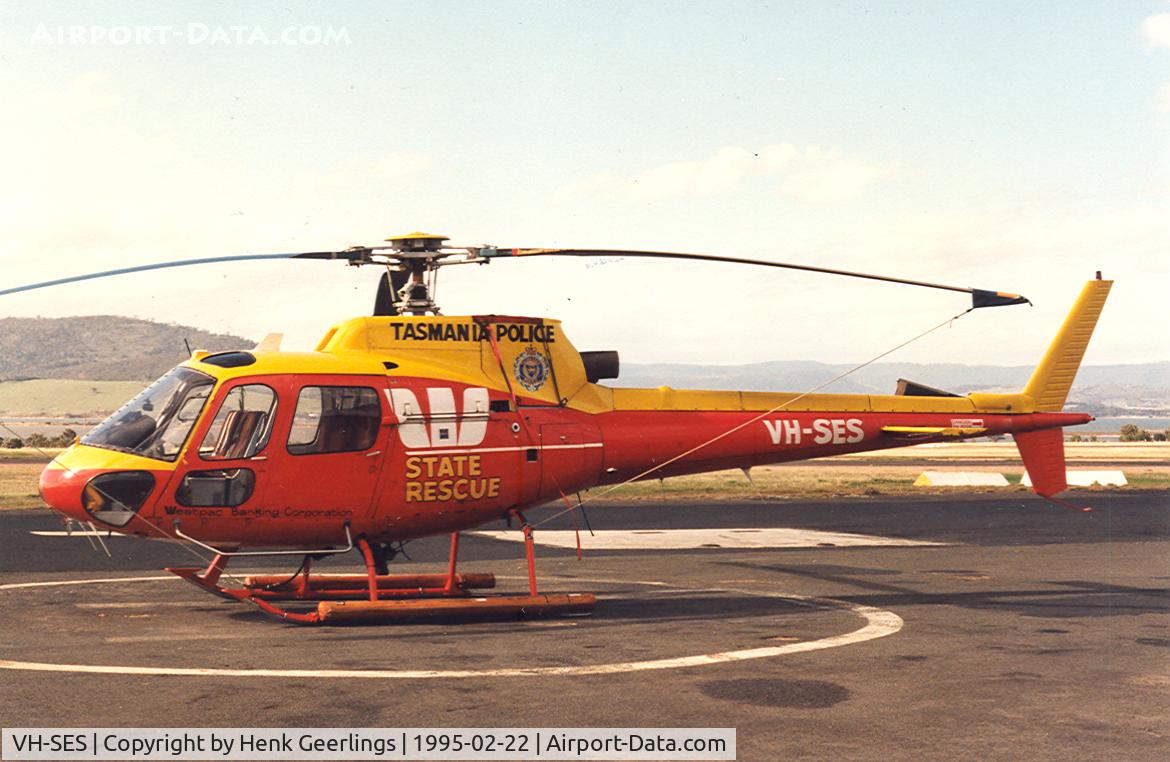 VH-SES, 1979 Eurocopter AS-350BA Ecureuil C/N 1053, Tasmania Police , State Rescue
