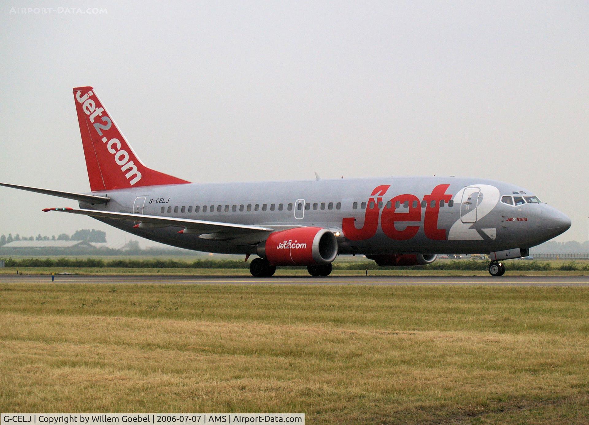 G-CELJ, 1986 Boeing 737-330 C/N 23529, Taxi to the gate of Amsterdam Airport