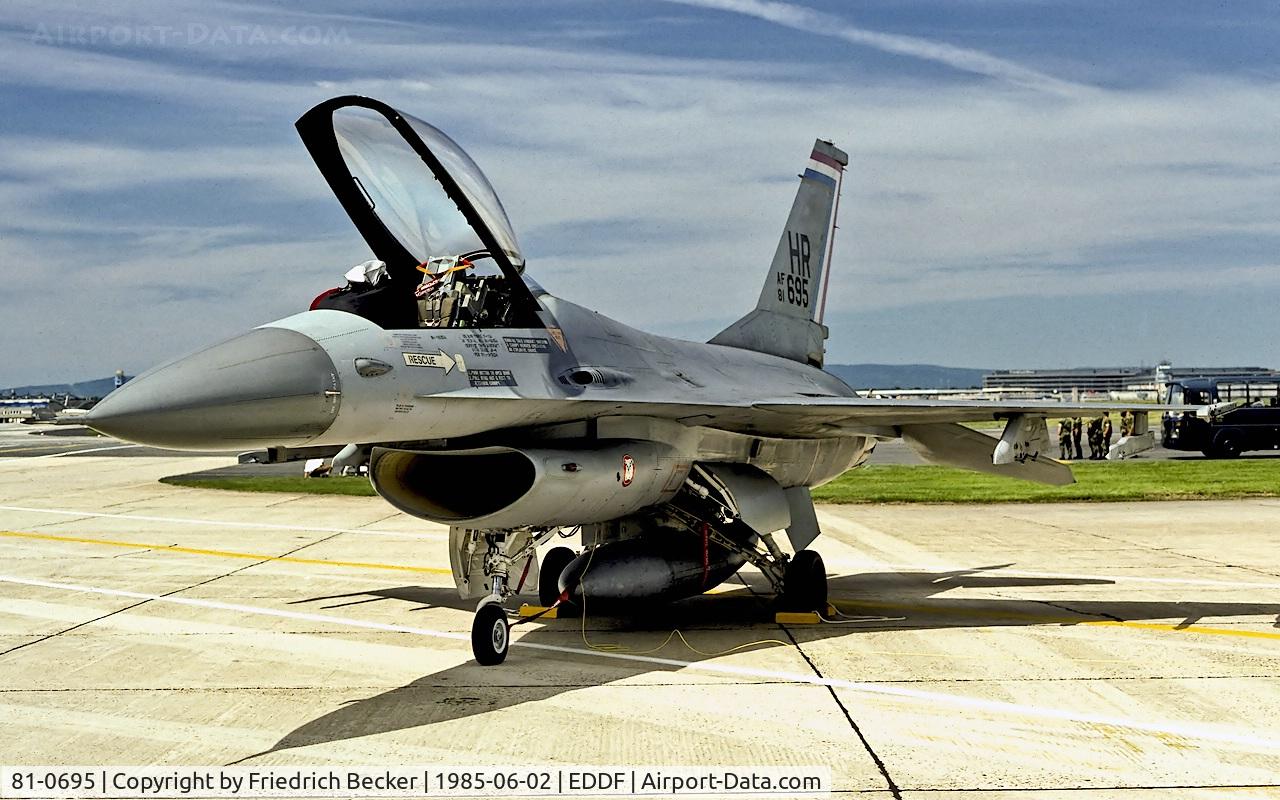 81-0695, 1981 General Dynamics F-16A Fighting Falcon C/N 61-376, static display