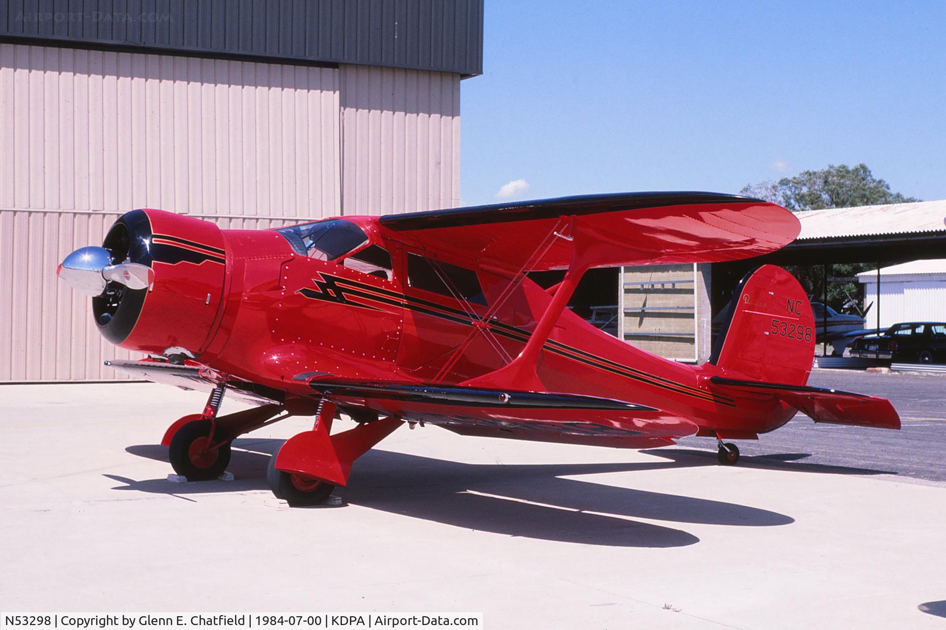 N53298, 1943 Beech D17S Staggerwing C/N 4900, At the Muchenschnable ramp.  This plane was UC-43 43-10852.