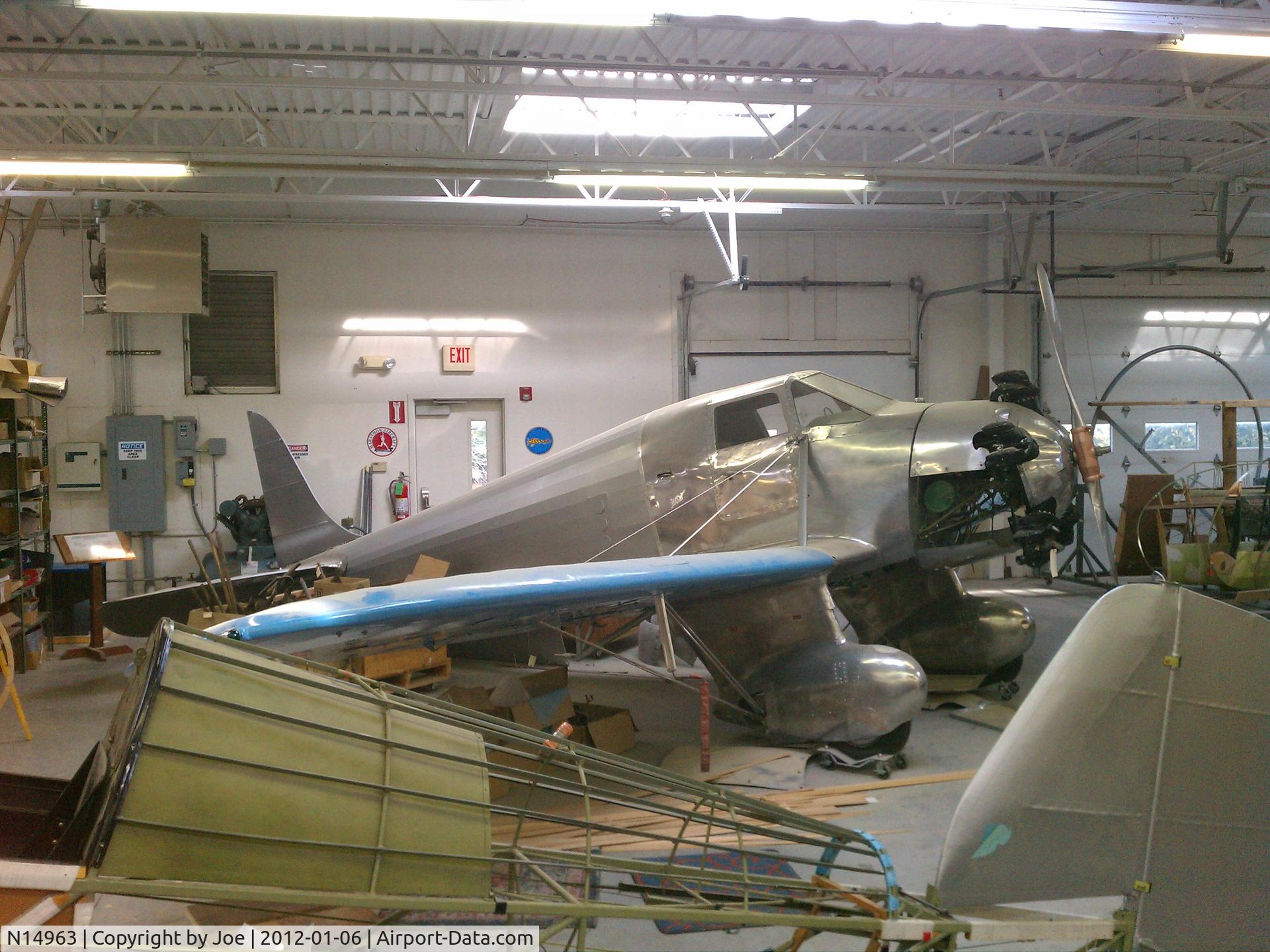 N14963, 1935 Kinner Playboy R C/N 228, Being restored in pa