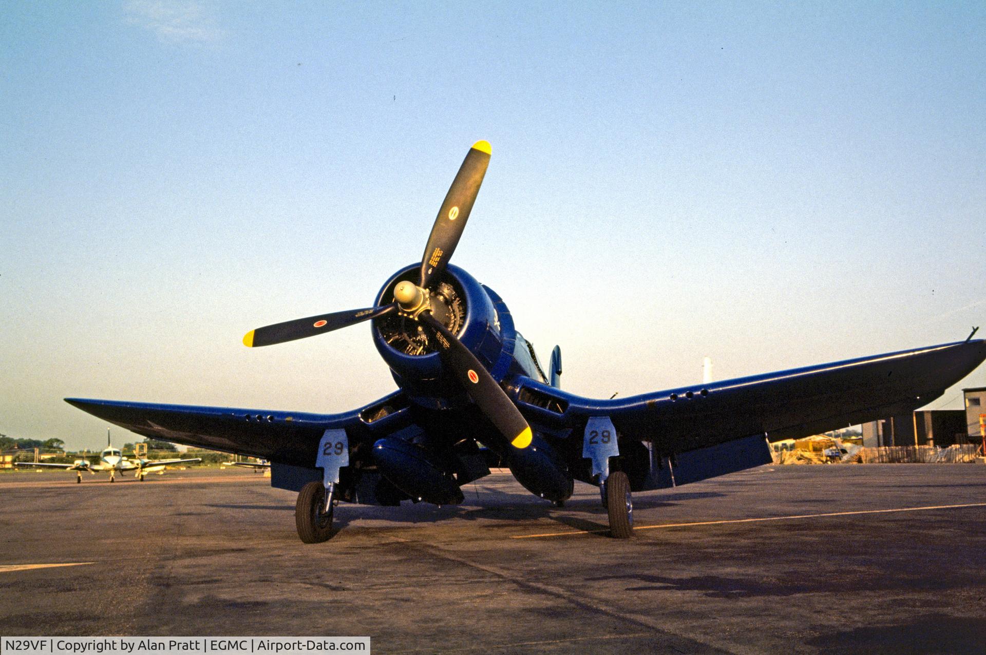N29VF, 1945 Goodyear FG-1D Corsair C/N 3997, on the main apron.
