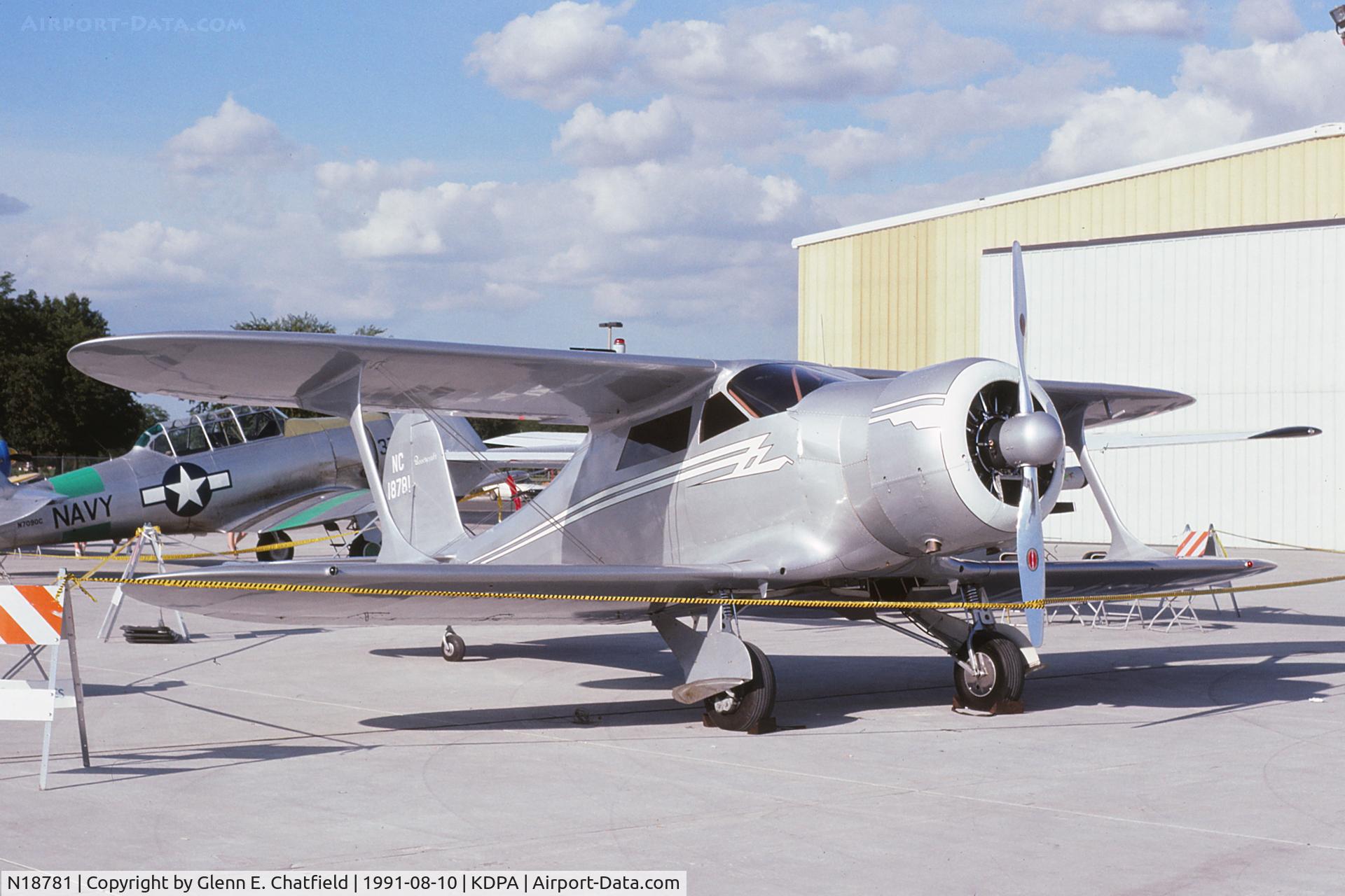 N18781, 1938 Beech F17D Staggerwing C/N 204, Displayed during an air show