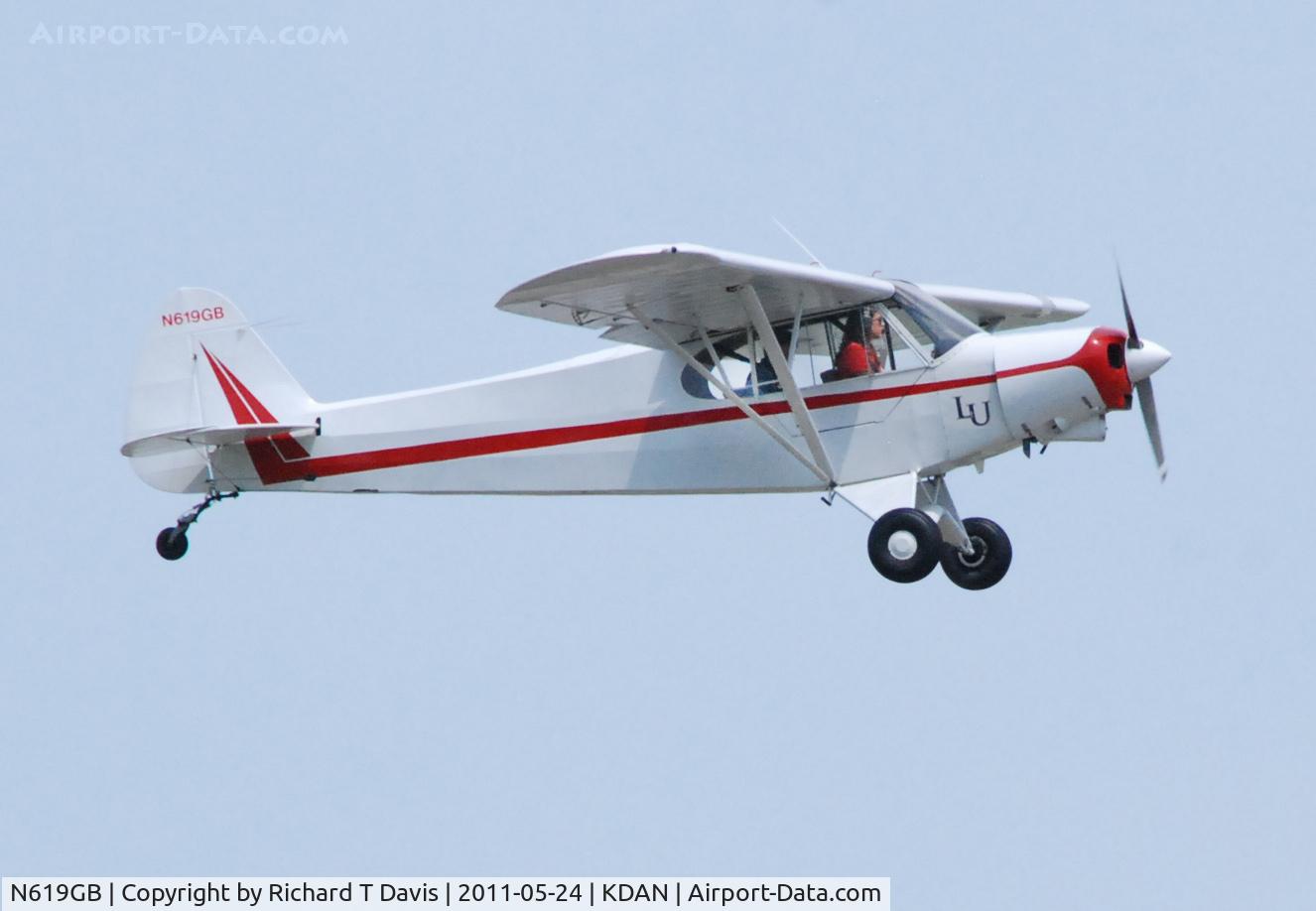 N619GB, 1966 Piper PA-18-150 Super Cub C/N 18-8425, 1966 Piper PA-18-150 departing  Danville Va.