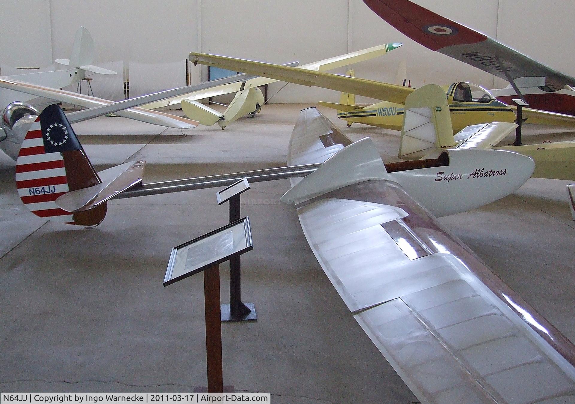 N64JJ, 2000 Bowlus BS-100 Super Albatross C/N 003, Bowlus (J.S. Sinclair) Super Albatross at the Southwest Soaring Museum, Moriarty, NM