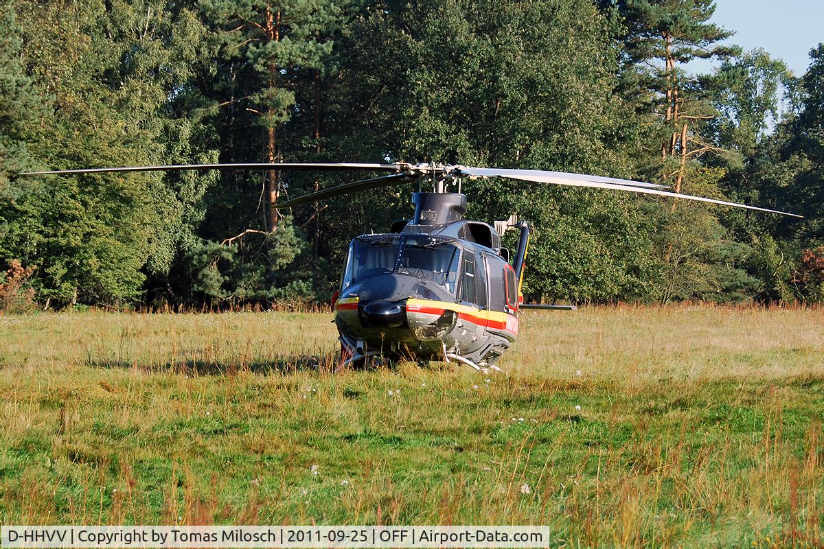 D-HHVV, Agusta AB-412 C/N 36059, HDM Flugservice, early morning mission to Neuenhagen near Berlin.