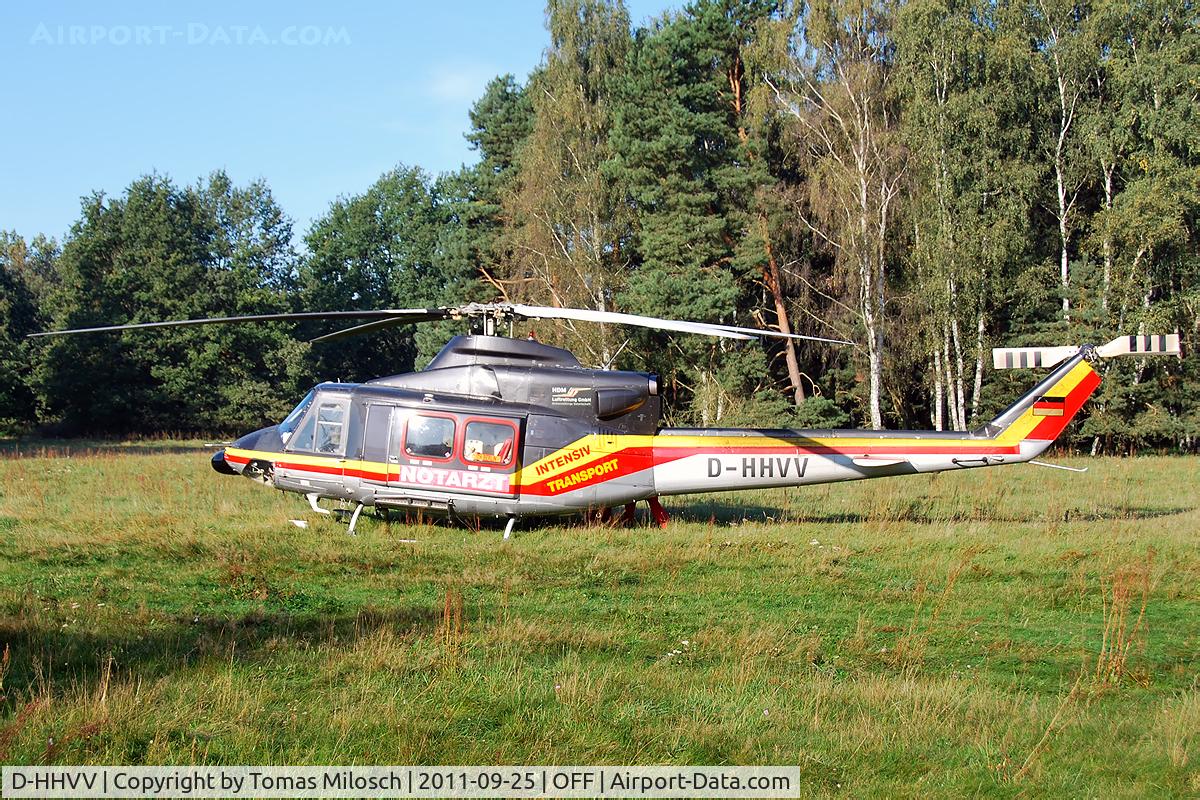 D-HHVV, Agusta AB-412 C/N 36059, HDM Flugservice, early morning mission to Neuenhagen near Berlin.