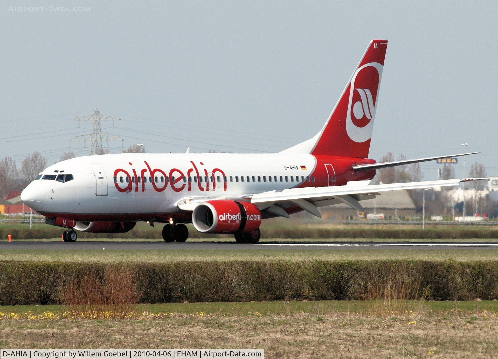 D-AHIA, 1999 Boeing 737-73S C/N 29082, Landing on runway R18 of Amsterdam Airport