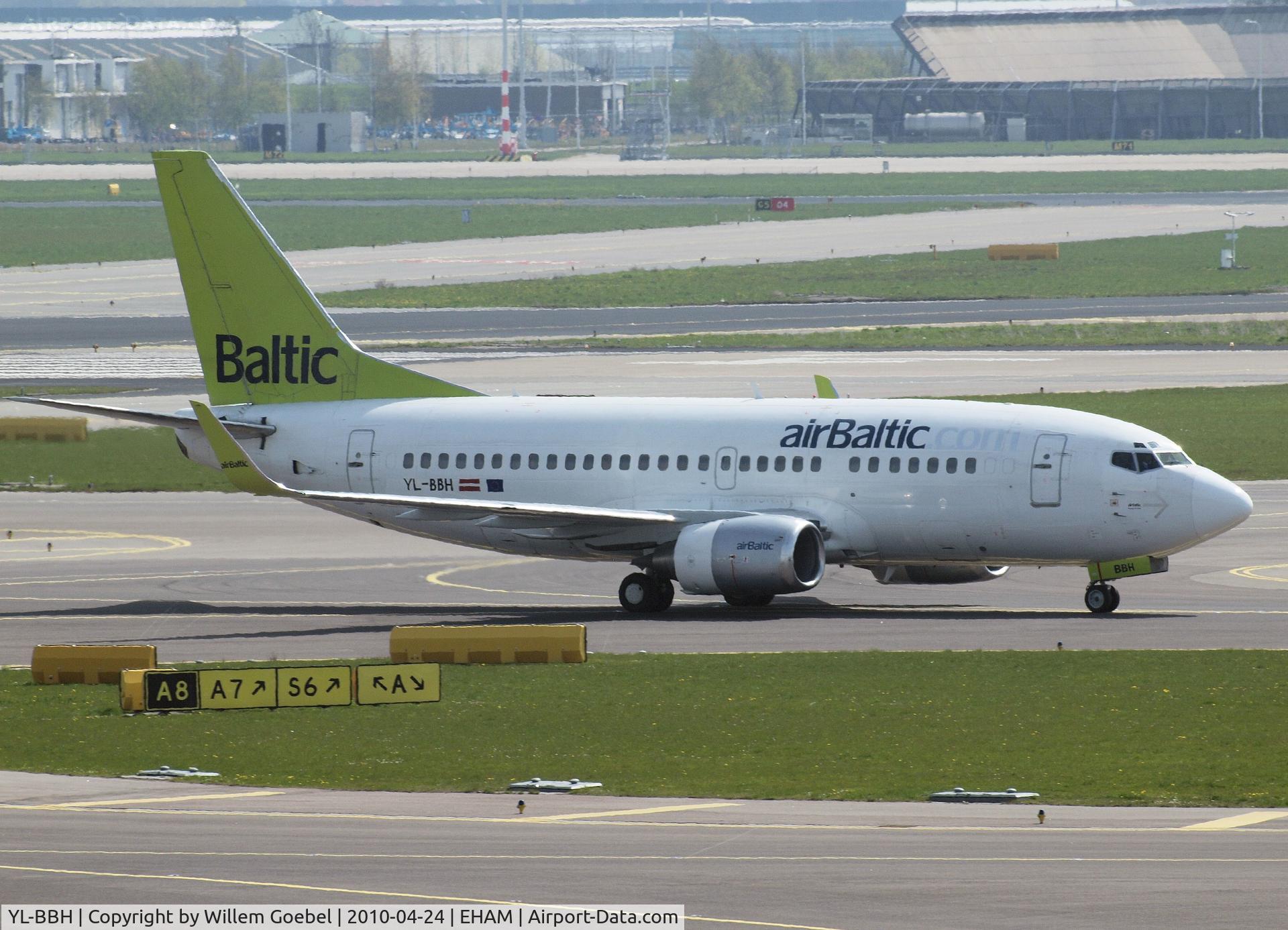 YL-BBH, 1990 Boeing 737-548 C/N 24968, Taxi to the gate of Amsterdam Airport