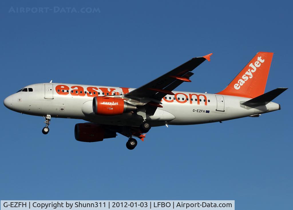 G-EZFH, 2009 Airbus A319-111 C/N 3854, Landing rwy 32L