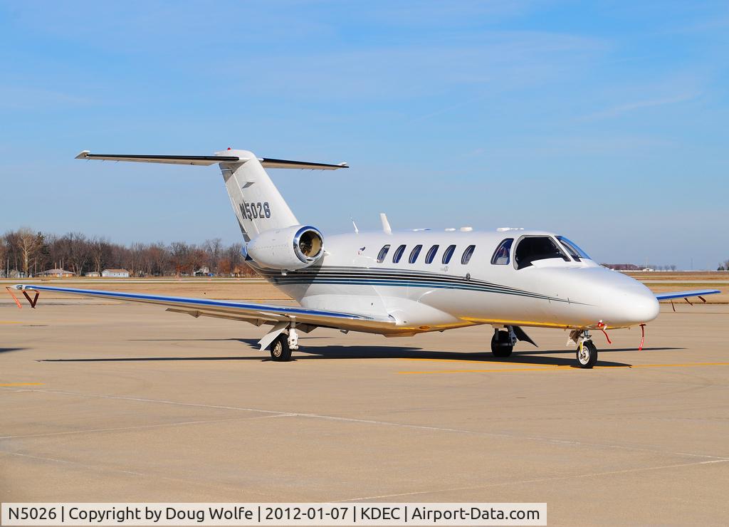 N5026, 2003 Cessna 525A CitationJet CJ2 C/N 525A0159, Sitting at Decatur, Illinois (KDEC) shortly after arrival.
