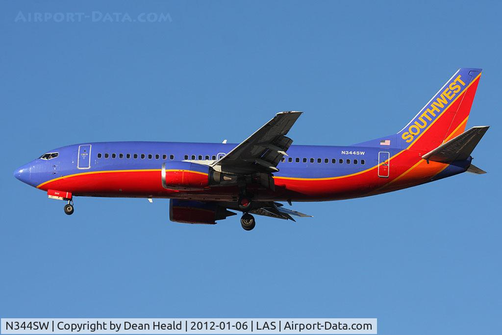 N344SW, 1989 Boeing 737-3H4 C/N 24152, Southwest Airlines N344SW on short final to RWY 25L.