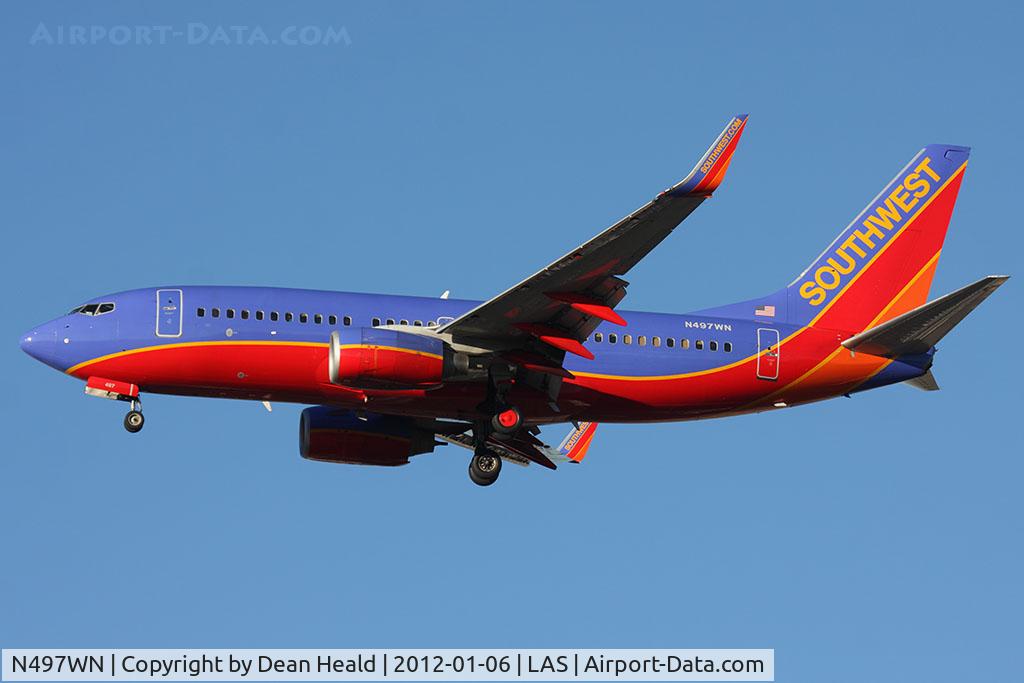 N497WN, 2004 Boeing 737-7H4 C/N 32479, Southwest Airlines N497WN on short final to RWY 25L.