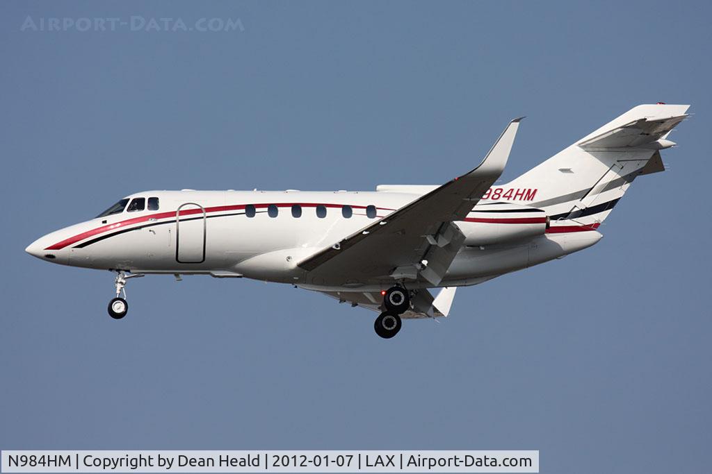 N984HM, 1992 British Aerospace BAe.125 Series 800A C/N 258229, Sunset Aviation LLC 1992 BAE 125 Series 800A N984HM (FLT TWY984) from San Antonio Int'l (KSAT) on short final to RWY 25L.