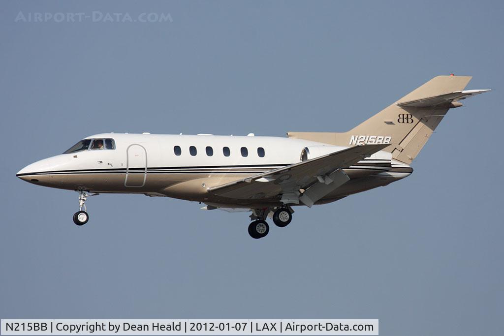 N215BB, 2003 Raytheon Hawker 800XP C/N 258630, BBSI AIR I LLC 2003 Raytheon Hawker 800XP N215BB from San Diego Brown Field Municipal (KSDM) on short final to RWY 25L.