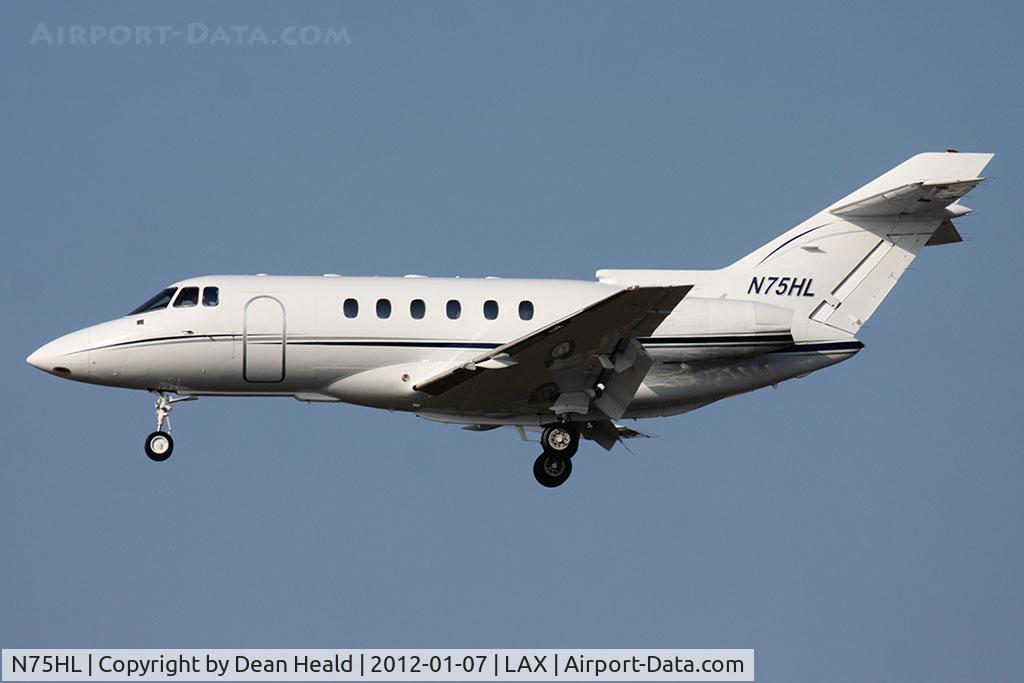 N75HL, 1996 Raytheon Hawker 800XP C/N 258316, My 3 Sons LLC 1996 Raytheon Hawker 800XP N75HL from Scottsdale (KSDL) on short final to RWY 25L.