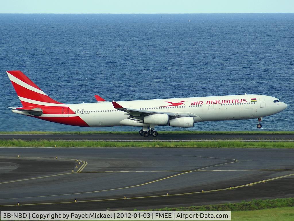 3B-NBD, 1997 Airbus A340-313 C/N 194, Takeoff from rwy 12