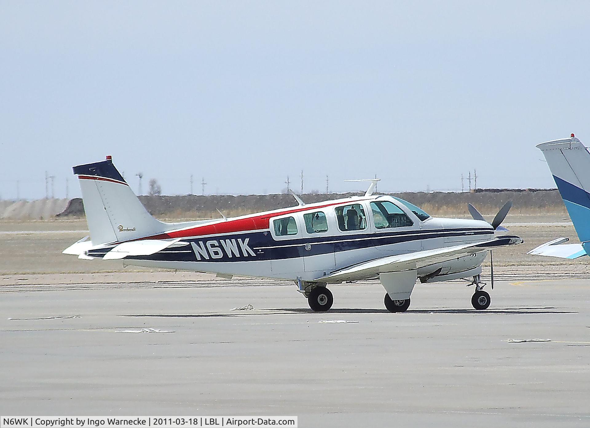 N6WK, 1976 Beech A36 Bonanza 36 C/N E-807, Beechcraft A36 Bonanza at Mid-America regional airport, Liberal KS