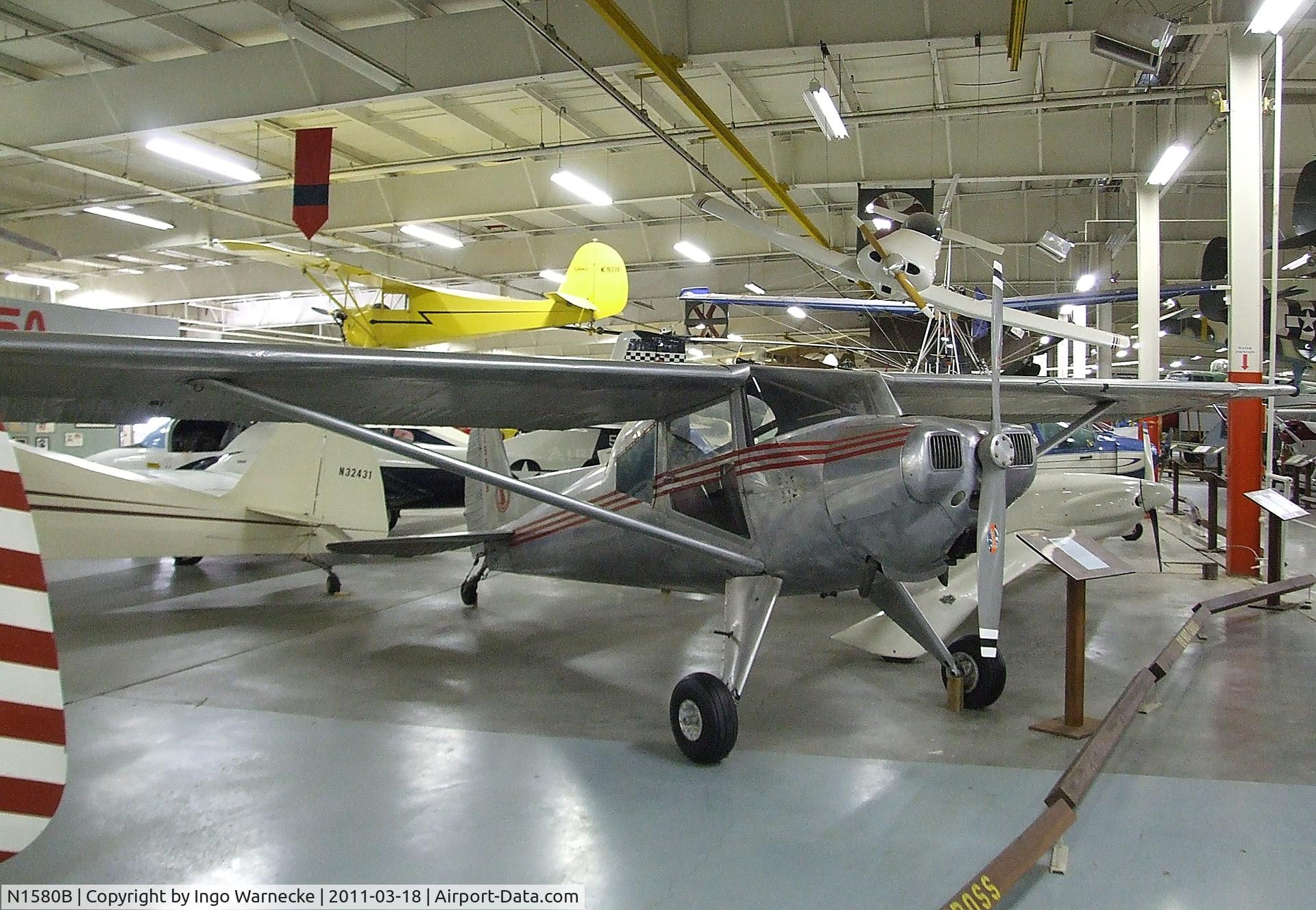 N1580B, 1948 Luscombe T-8F Silvaire C/N 6207, Luscombe T-8F at the Mid-America Air Museum, Liberal KS