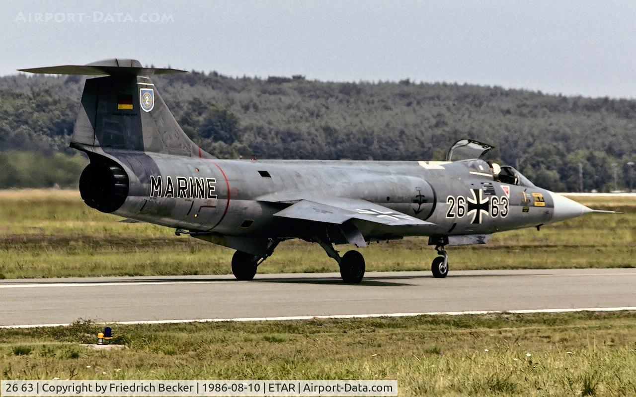 26 63, 1963 Lockheed F-104G Starfighter C/N 683-7409, taxying to the active