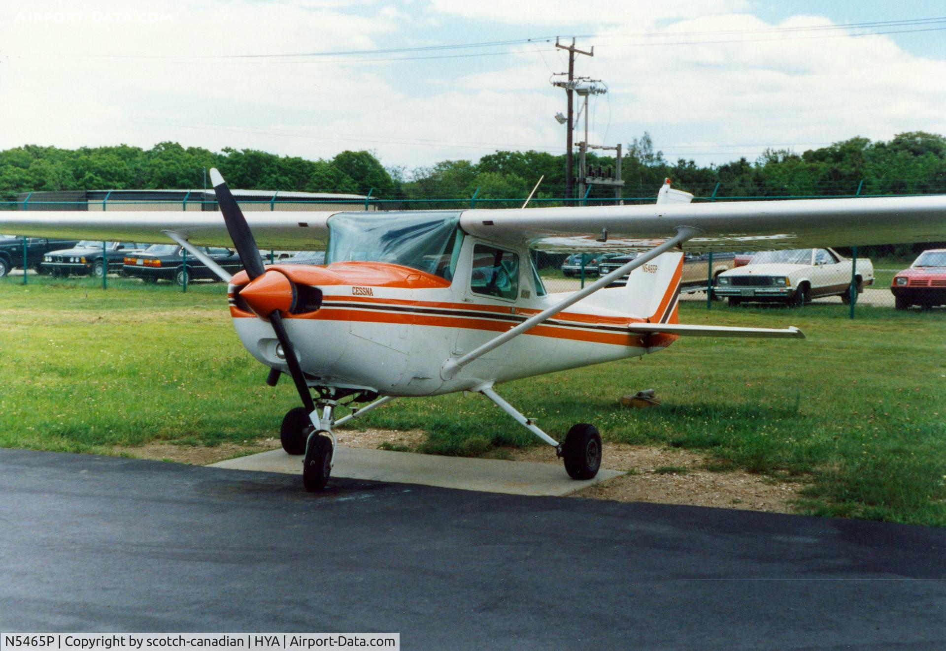 N5465P, Cessna 152 C/N 15284952, Cessna 152 N5465P at Barnstable Municipal Airport, Hyannis, MA - July 1986