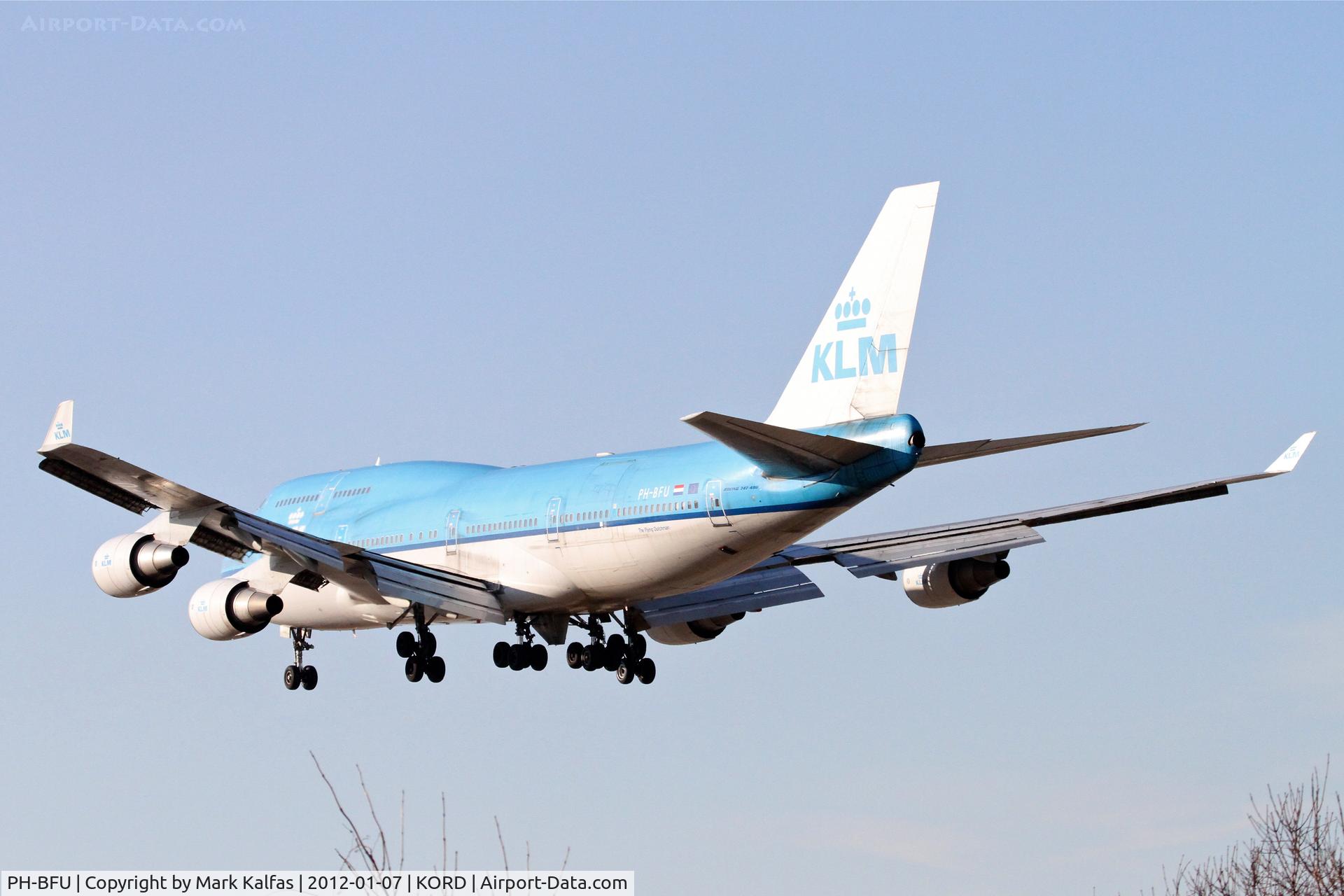 PH-BFU, 1997 Boeing 747-406BC C/N 28196, KLM Boeing 747-406BC PH-BFC, KLM47 RWY 28 approach KORD, enroute from EHAM (Amsterdam Schiphol).