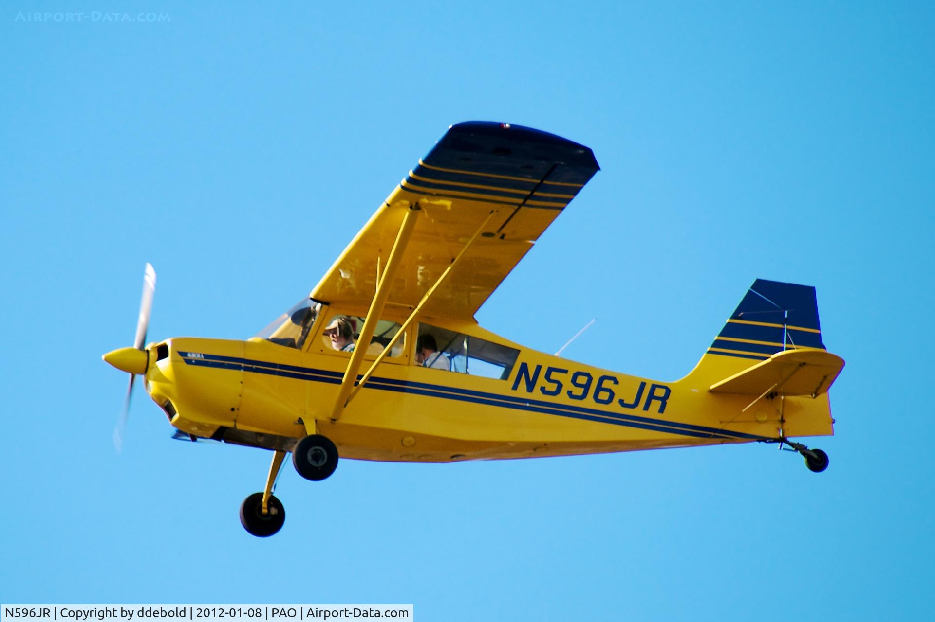 N596JR, Champion 7ECA Citabria C/N 1359-96, N596JR Taking off from Palo Alto Airport