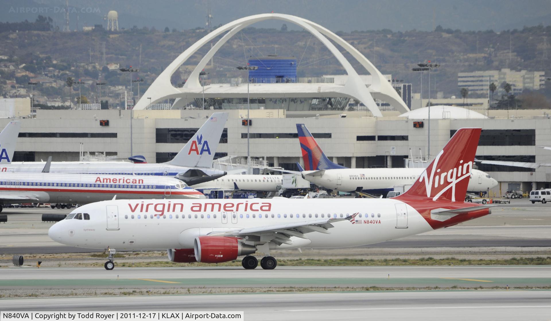 N840VA, 2011 Airbus A320-214 C/N 4616, Arriving at LAX