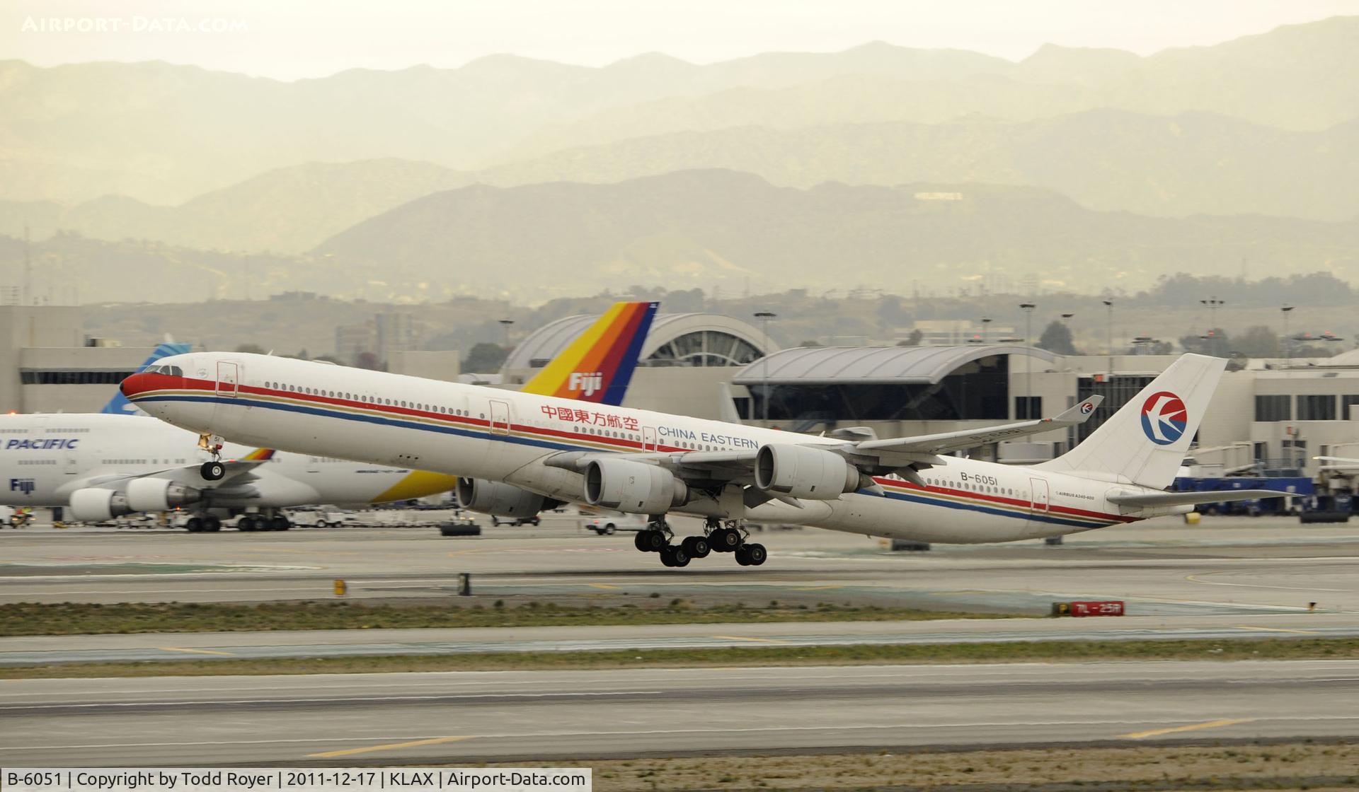 B-6051, 2003 Airbus A340-642 C/N 488, Departing LAX