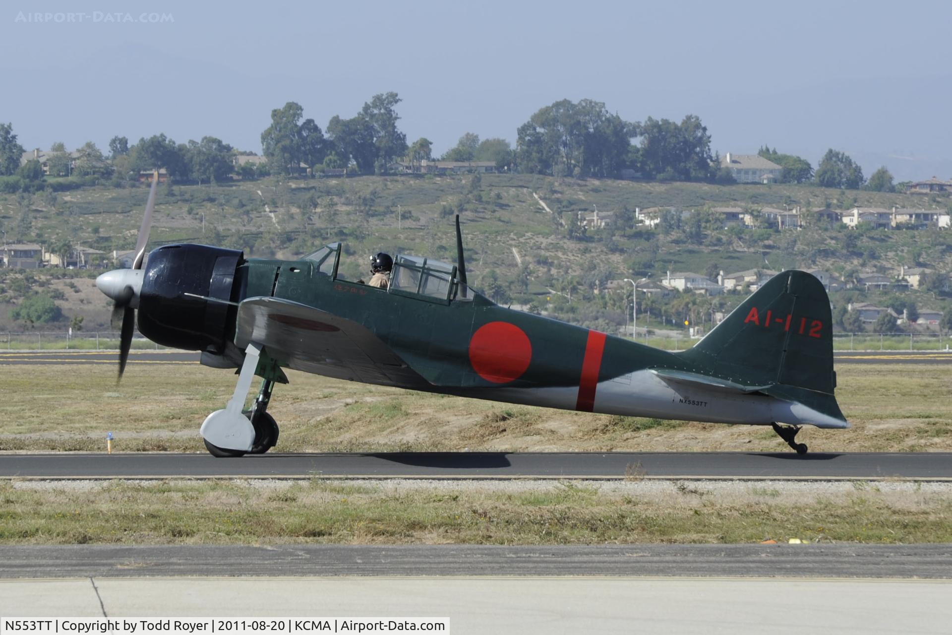 N553TT, 1942 Mitsubishi A6M3 Reisen (Zero) C/N 3858, Taxi for departure at Camrillo