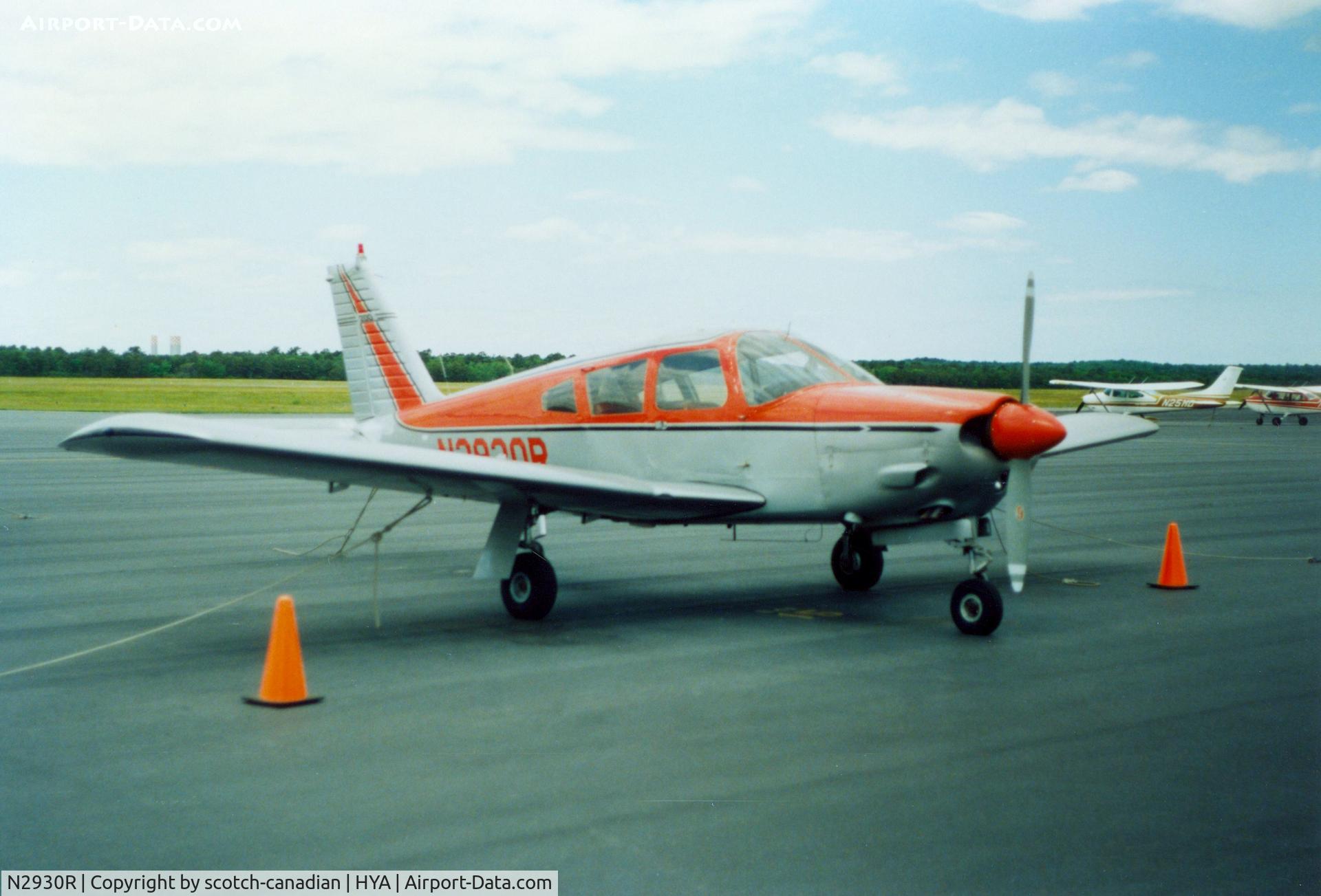 N2930R, 1969 Piper PA-28R-200 C/N 28R-35332, 1969 Piper PA-28R-200 N2930R at Barnstable Municipal Airport, Hyannis, MA - July 1986