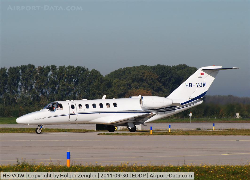 HB-VOW, 2008 Cessna 525B CitationJet CJ3 C/N 525B-0209, Taxiing along A6 after landing on rwy 08L.