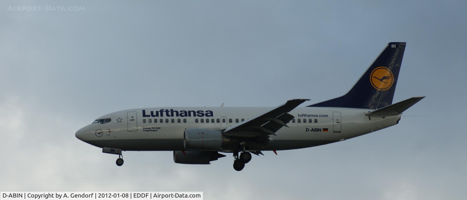 D-ABIN, 1991 Boeing 737-530 C/N 24938, Lufthansa, on short finals at Frankfurt Int´l (EDDF)