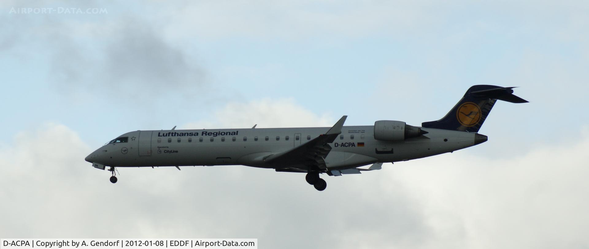 D-ACPA, 2001 Canadair CRJ-701ER (CL-600-2C10) Regional Jet C/N 10012, Lufthansa CityLine, on finals at Frankfurt Int´l (EDDF)