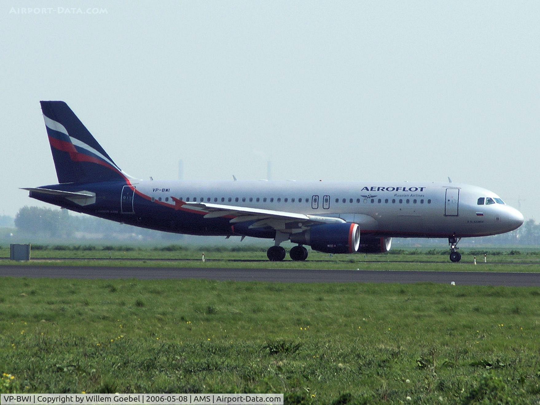 VP-BWI, 2004 Airbus A320-214 C/N 2163, Taxi to the gate of Amsterdam Airport